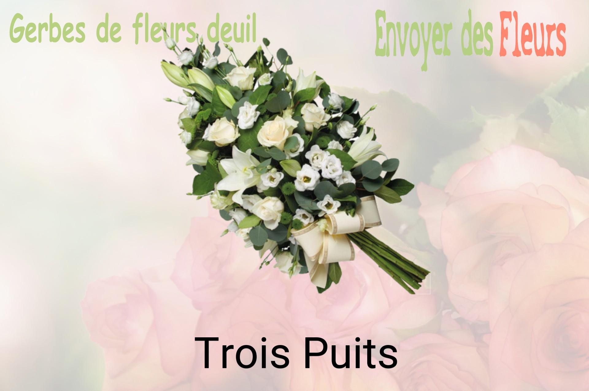 Gerbe de fleurs de deuil livrée à Trois-Puits